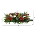 thumbnail image 2 of Nearly Natural 24" Holiday Berries, Pinecones and Eucalyptus Christmas Artificial Arrangement Cutting Board Wall Decoration or Table Arrangement, 2 of 6