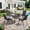 Black Table-Black Chairs, variant on VOXBIN 5 Pieces Patio Dining Set – 40.6" Round Outdoor Table with 4 Stackable Chairs, Black Table and Black Chairs