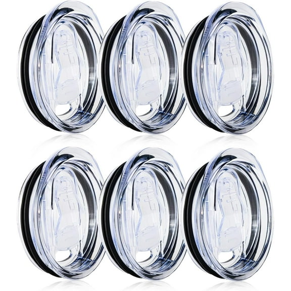 20 oz Skinny Tumbler Replacement Lids 6 Pack, Plastic Splash Resistant Lids Covers Spill Proof，2.75in Cup Mouth Compatible with Yeti Rambler and More Tumbler Cups