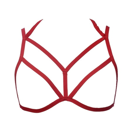 

Wrea Cupless Bra Sexy Gallus Valentine Present Premium Material Strappy Wire Free Romantic Air Underwear Passion Women Harness Bras Red