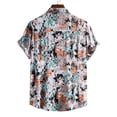 thumbnail image 3 of QUINDOS Button up Men's Hawaiian Shirts Casual Cotton Linen Short Sleeve Summer Shirts Beach Tropical Print Vacation Loose Fit Shirts, 3 of 8