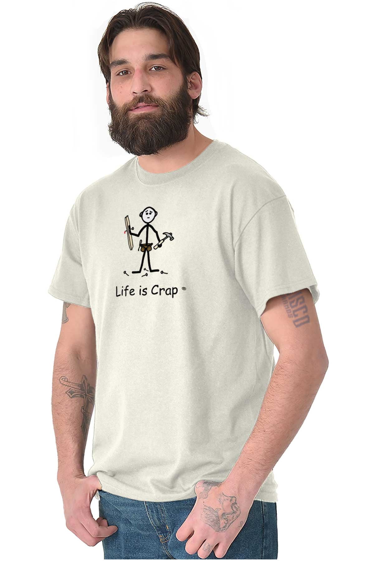 Nailed Hand Board Ironic DIY Funny Mens Graphic T Shirt Tees Brisco