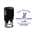 thumbnail image 1 of Printtoo Personalized Violet Self Inking Save The Date Rubber Heavy Duty Stamp Getting Married Round Custom&nbsp;Stamper-40 mm, 1 of 6