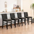 thumbnail image 3 of Homy Grigio Charcoal Fabric Tufted Modern Upholstered 24 inch Bar Stools with Full Back and Black Solid Wood Legs sets of 2, 3 of 5