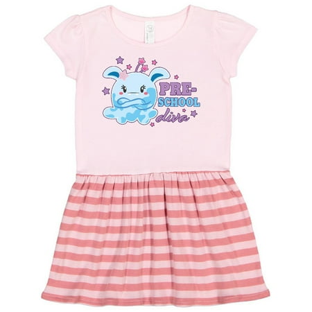 

Inktastic Preschool Diva with Cute Blue Monster Gift Toddler Girl Dress