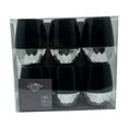 thumbnail image 3 of VEZEE Stemless Plastic Hammered Wine Goblet 16oz Black / Silver Bottom Pack of 6, 3 of 4