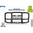 thumbnail image 2 of KOZAK Black Full Front Bumper Grille Deer Brush Moose Guard - Square - 4x 6" LED Lights Compatible with Peterbilt 386, 2 of 7