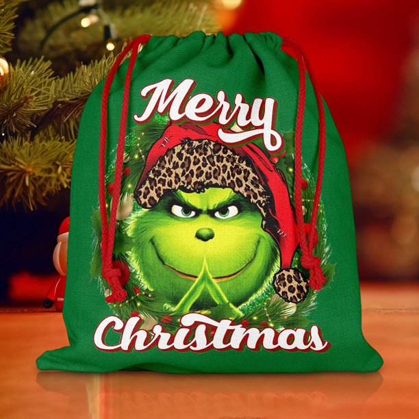 Bolsas de regalo con cordón navideño, tema festivo de gran capacidad para regalos de galletas de Navidad
