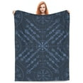 thumbnail image 5 of LNWH Runes Abstract Blue Pattern Throw Blanket, Flannel Sofa Blankets for All Seasons, 40"x30", 5 of 8
