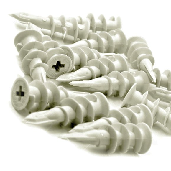 Wideskall Ancrages en Nylon Auto-Perçants pour Cloison Sèche Compatibles 6 - 8 Vis de Fixation (Lot de 120)