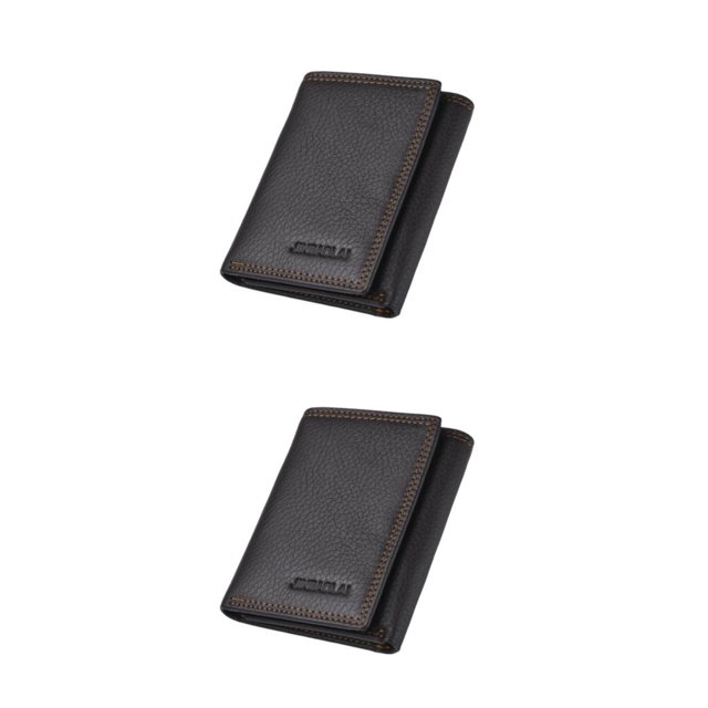 Qarigey Cartera de hombre portátil plegable exquisito tarjetero foto bolsillo triple reemplazo novio marido monedero Notecase Type1 NO1