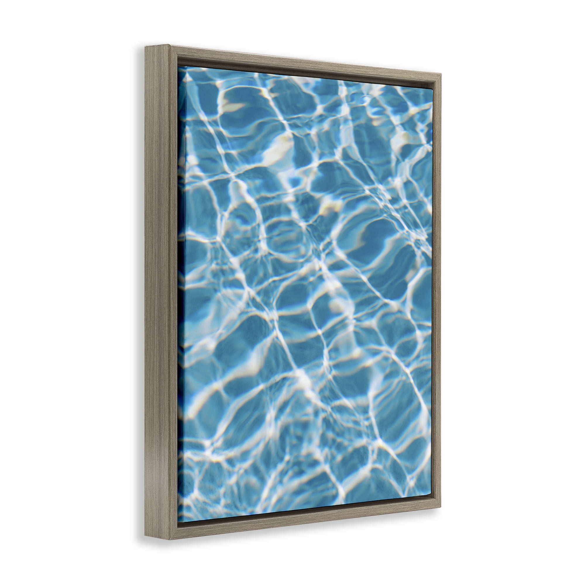 Stupell Industries Ocean Water Ripples Abstract Painting Brown Floater Framed Canvas Art Print Wall Art, 25 x 31
