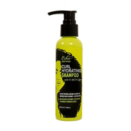 Esha Natural Curl Shampoo: Custom Care for 3C & 4C Curls, Gentle Plant-Based Nourishment, Tropical Ocean Scent | 4 oz