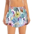 thumbnail image 2 of Picia Cactus1 Pattern Women's 2 in 1 Athletic Running Shorts High Waisted Workout Casual Gym Sweat Shorts with Comfy Liner Zipper Pockets-, 2 of 9