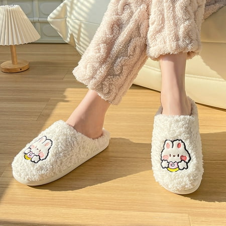 

NEGJ Women Slippers Autumn And Winter Fashion And Comfortable Indoor And Outdoor Cartoon Cute Flat Warm Non Slip