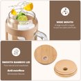 thumbnail image 2 of MUKOKO 40oz Glass Tumbler with Bamboo Lid and Straw, Glass Water Bottles with Time and Ounce Marker, Glass Cups with Handle, Iced Coffee Cup with Silicone Protective Sleeve, Amber, 2 of 7