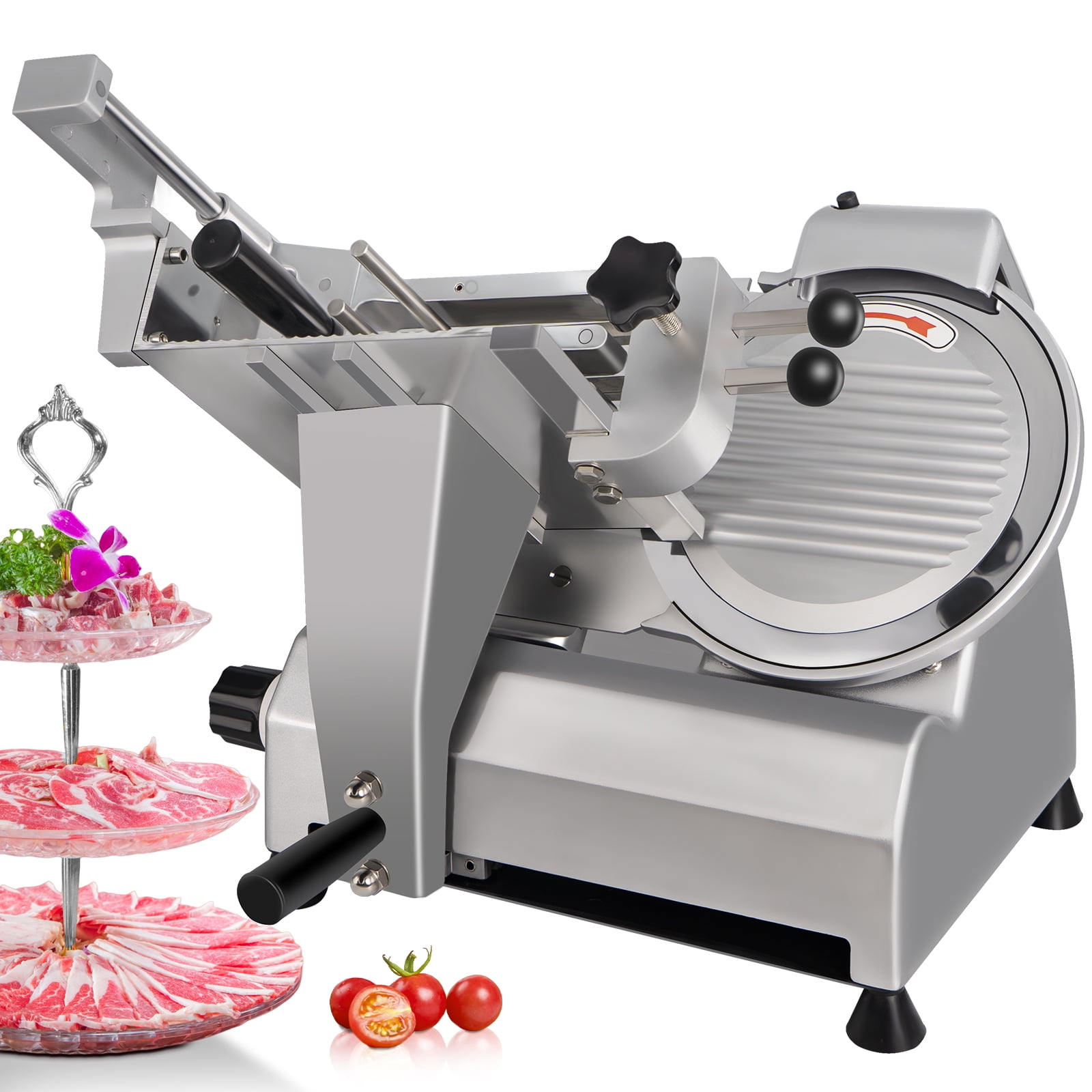 Meat Slicer Commercial,450W Frozen Meat Deli Slicer, 10" Electric Food
