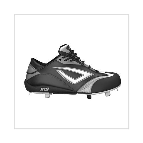 3N2 Women's Accelerate Fastpitch Metal Cleat Softball Cleats in Black/Silver