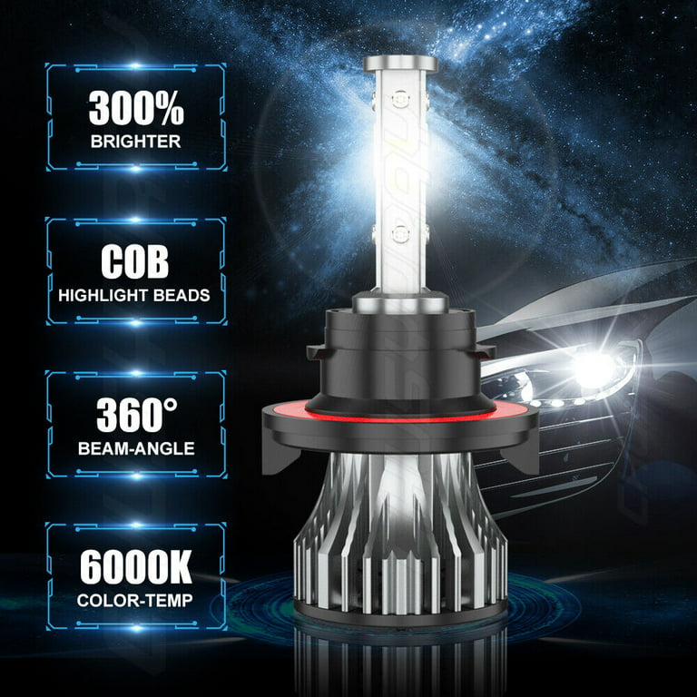 H1 3000K 4500K 6000K 3-Color Switchable LED Headlight Low High Beam Fog  2-Bulbs