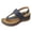 Blue, variant on Rokment Orthopedic Wedges Flip Flops Sandals for Women 2026 Beach Summer Comfortable Leather Arch Support Platform Mid Heels Walking Dress Thongs with Adjustable Back Strap Black Size 6.5