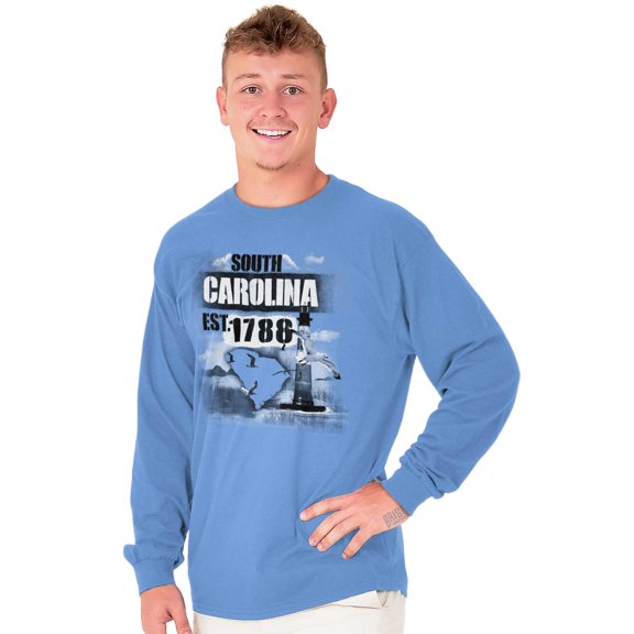 South Carolina Nautical SC Lighthouse Long Sleeve TShirt Men Women Brisco Brands S