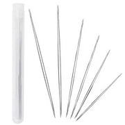 Angle View: Jewelry Making Needles,6 Pieces Beading Needles Embroidery Threader Needle Big Eye with Bottle,6 Sizes