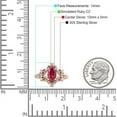 thumbnail image 7 of Art Deco Marquise Filigree Engagement Ring Ruby Cubic Zirconia Rose Tone 925 Sterling Silver, Size 6, 7 of 7