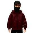 thumbnail image 1 of RXMEKW Winter Zipper Cardigan With Hood for Girls Long Sleeve Casual Jacket With Pockets Polyester, 1 of 5