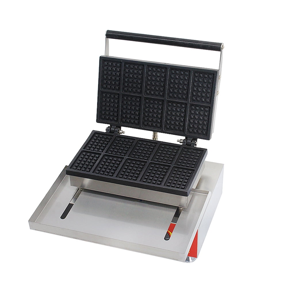 Techtongda 10 Grit Commercial Waffle Maker Making Machine Nonstick Electric Mini Square Waffle Baker Machine