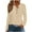 #0066-Khaki, variant on Uootdi Hoodies for Women Polka Dot Print Long Sleeve Sweatshirts for Women Button V Neck Gift Color Block Eyelet Drawstring Hoodi es