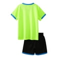 thumbnail image 4 of Yhong Boys Soccer Jersey Athletic 2 Piece Set Kids Sports Football Uniform Activewear Gym Quick Dry Fluorescent Green M, 4 of 7