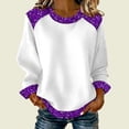 thumbnail image 2 of zbxnLI Oversized Sweatshirt for Women Knit Color Block Shirts Crew Neck Long Sleeve Shirt Casual Pullover Sweatshirt Tops, 2 of 5