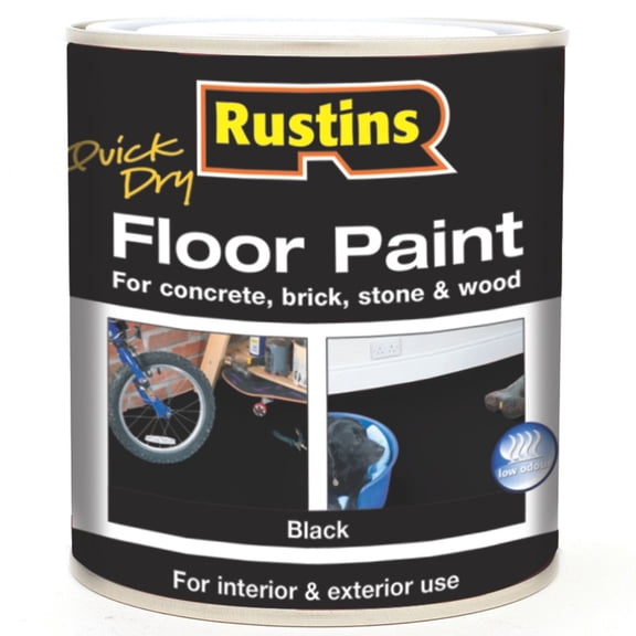 Rustins Quick Dry Floor Paint Black 1L | 33.8 Fl. Oz.