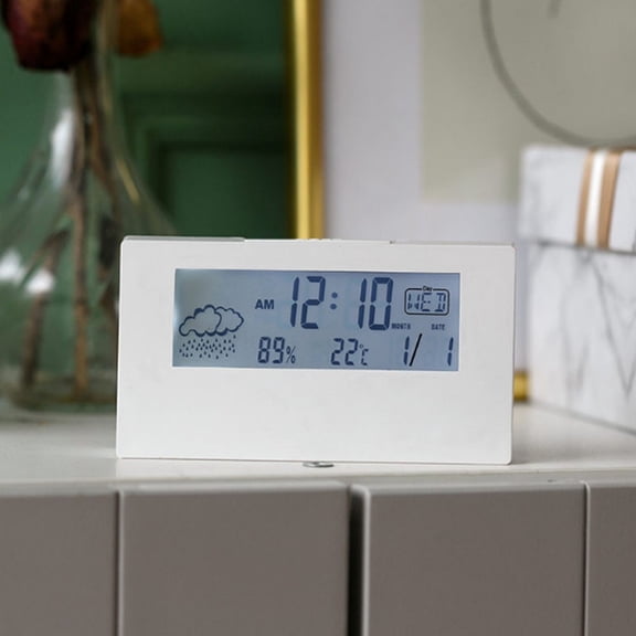 LED Thermometer Thermo-Hygrometer Multifunction Electronic Temperature Humidity Meter Weather Station For Home With Alarm Clock