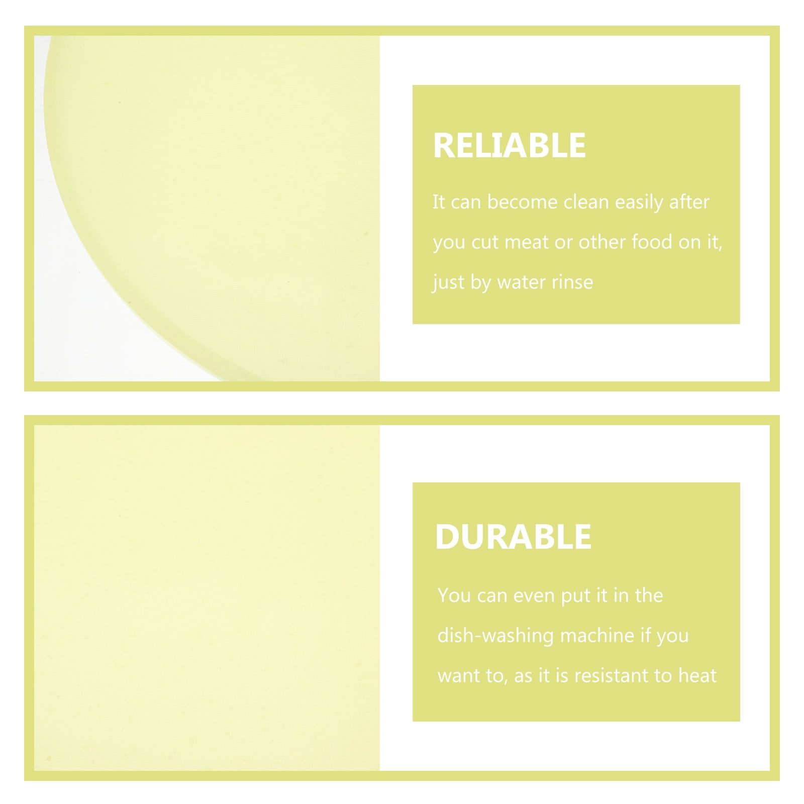 Tineasur Light Green Round Cutting Mat for Kitchen Cutting Made of Tough Reusable Plastic Material