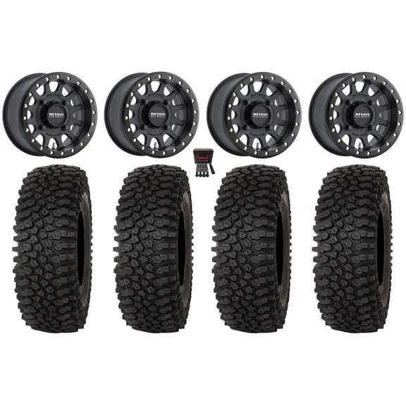 Method 401 Bdlk 15" Wheels Bk 5 1 32" Roctane STX Tires Can-Am Commander Maverick Renegade Outlander Defender