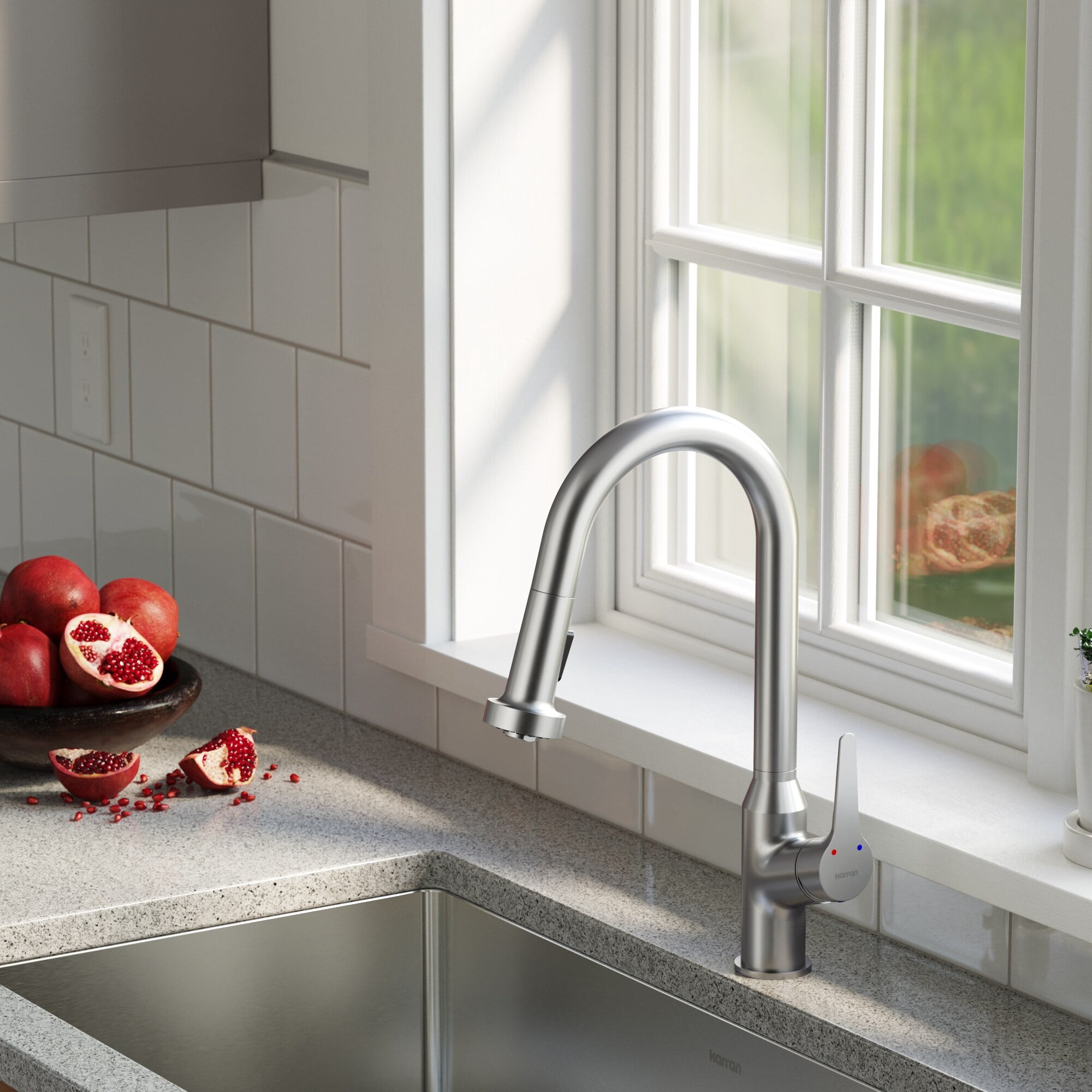 Karran Usa KKF250SS Scottsdale 1.8 GPM 16-1/8" Single Hole Kitchen Faucet - Stainless