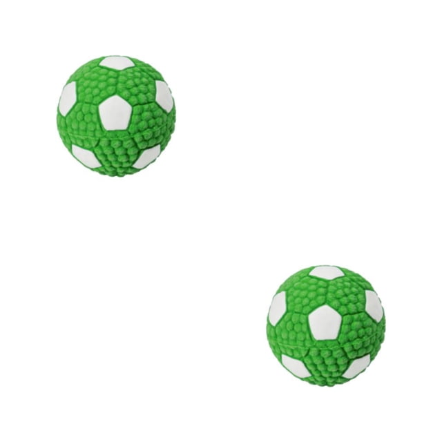 stanreset Squeaky Rubber Ball Toys For Dogs Safe And Interactive Durable Large Dog Toys green football 2Set
