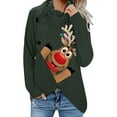 thumbnail image 3 of Chandail de Noël pour Femmes à Imprimé Graphique, Chandail en Molleton de Mode à Manches Longues, Blouse à Fermeture, Cardigan d'Hiver à Col Rond, Veste Mi-Longue, Chandail à Capuchon, Vêtement Doux, 3 of 4