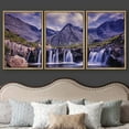 thumbnail image 3 of wall26 3 Panel Framed Canvass Wall Art - Landscape Waterfall in The Rocky Mountain - Giclee Print Gallery Wrap Modern Home Art Ready to Hang - 16"x24"x3 Natural, 3 of 5