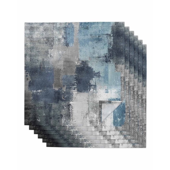 nqOlkjepod Navy Blue Grey Cloth Napkins Set of 6 Reusable Dinner Napkins, Modern Oil Painted Abstract Art Aesthetics Cocktail Napkin Washable Table Napkins for Wedding/Party/Baby Shower 20"x20"