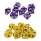 thumbnail image 1 of de dados de acrílico de 20 piezas D10 de cartas de de 22 mm para mazmorras y dragones Amarillo y morado Hugo Dados de acrílico de diez caras, 1 of 8