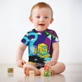 thumbnail image 3 of Geometry Dash Baby Boy Girl Short Sleeve Romper Clothing Set Print Cartoon Baby Summer One Piece Jumpsuit, 3 of 8