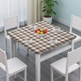 thumbnail image 3 of Green and Red Christmas Plaid Pattern Square Fitted Tablecloth with Elastic Edge,Square Table Cover,Washable Elastic Table Cover for Home Kitchen Party Decor 34"x34", 3 of 6