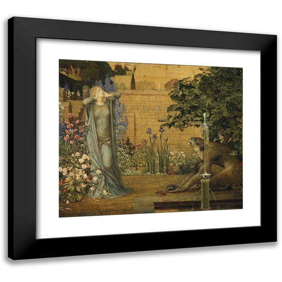 John Dickson Batten 14x12 Black Modern Framed Museum Art Print Titled - Beauty and the Beast (1904)