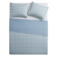 thumbnail image 3 of VCNY Home Blue Gingham 3-Piece Adult Microfiber Quilt Set, Full/Queen, 3 of 6