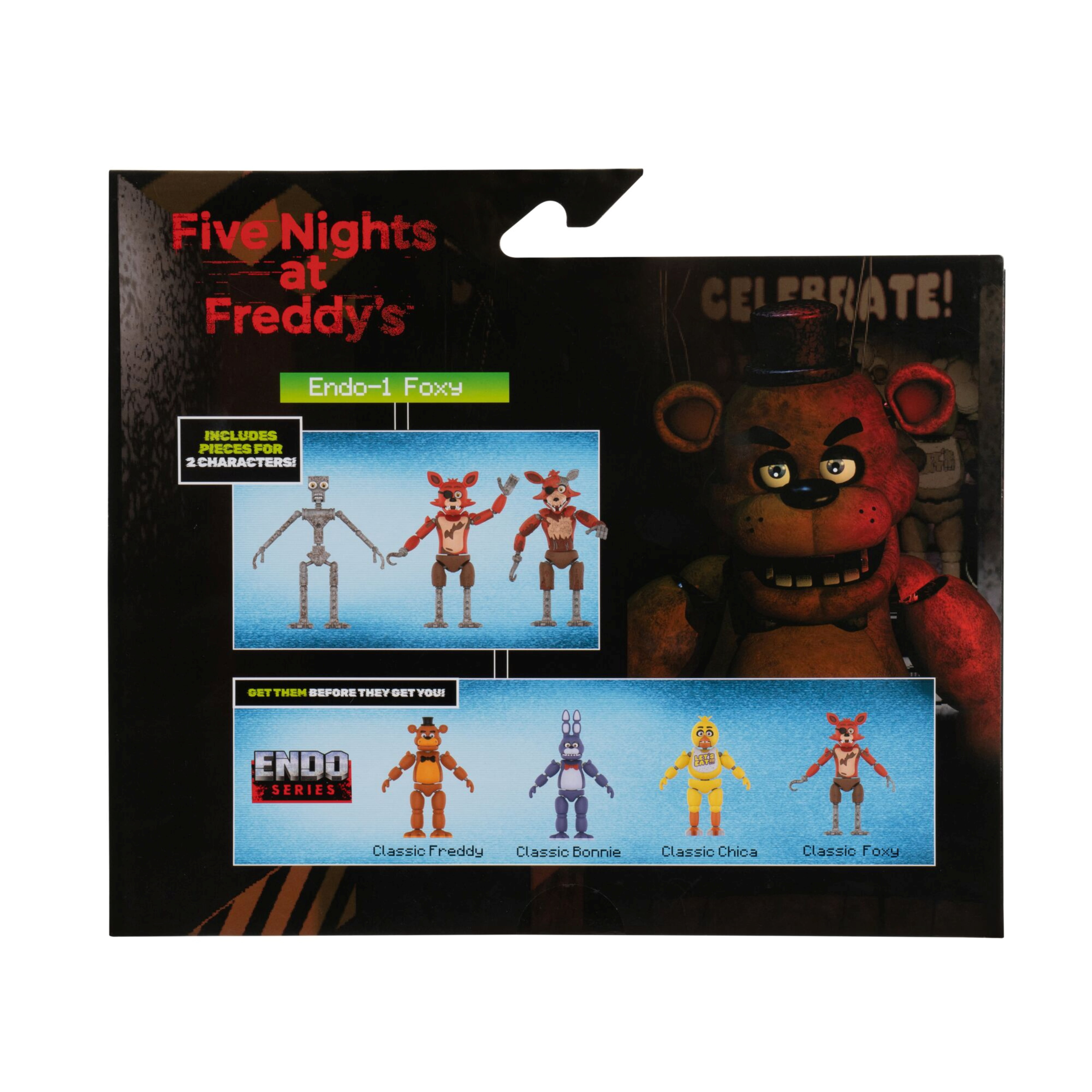 Five Nights at Freddy’s 6-inch Endo-Series Collector Figure: Endo-1 with Classic Foxy and Withered Foxy Pieces