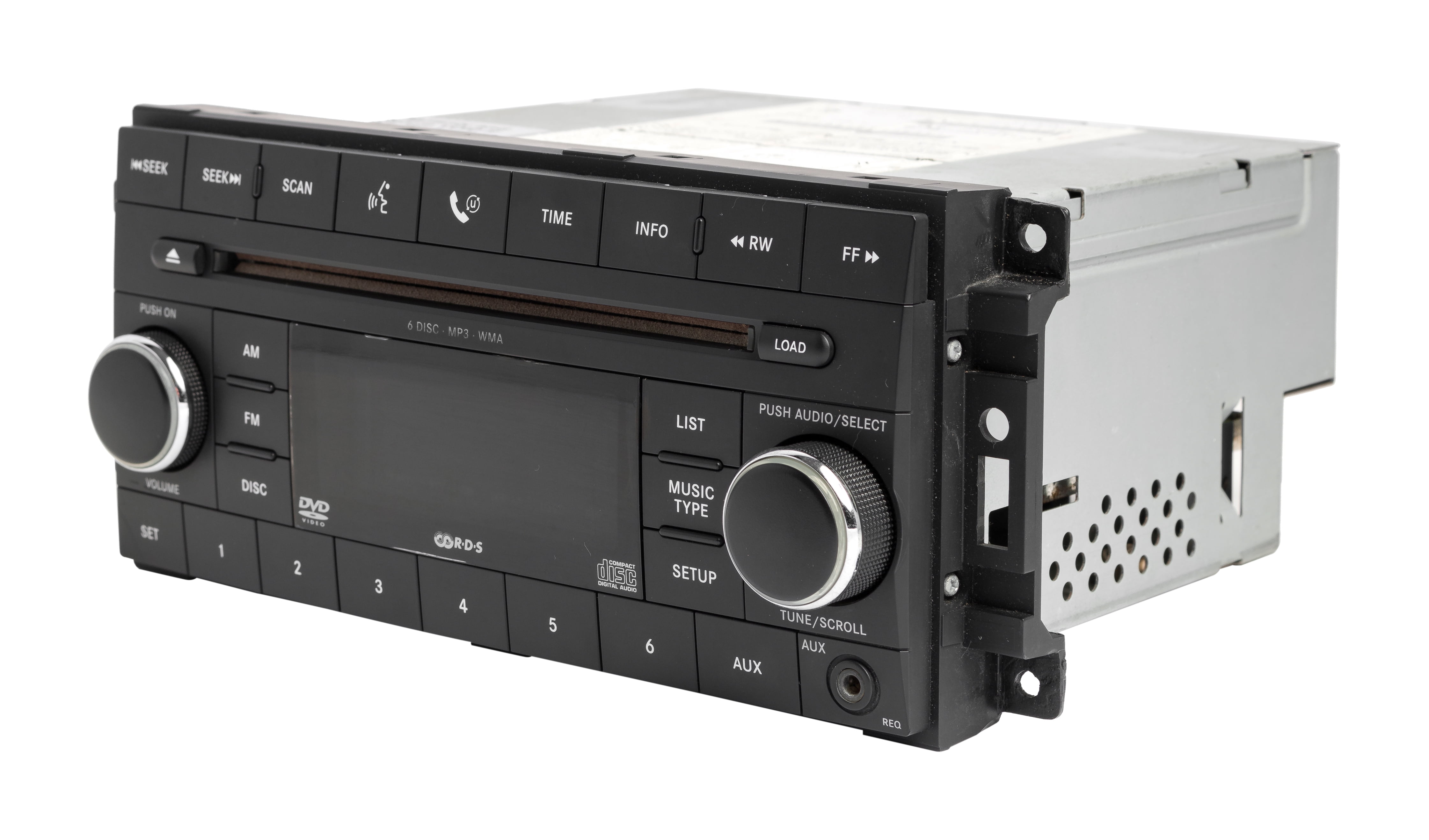 Restored 2007 Jeep Wrangler AM FM MP3 AUX Receiver With 6-Disc CD DVD Player P05107099AK (Refurbished)