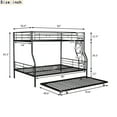 thumbnail image 4 of Full Xl Over Queen Metal Bunk Bed With Trundle, Black Color - Sleek Design, Safe For , Convenient Assembly Trundle Queen, Elegant Look, Construction, 4 of 7