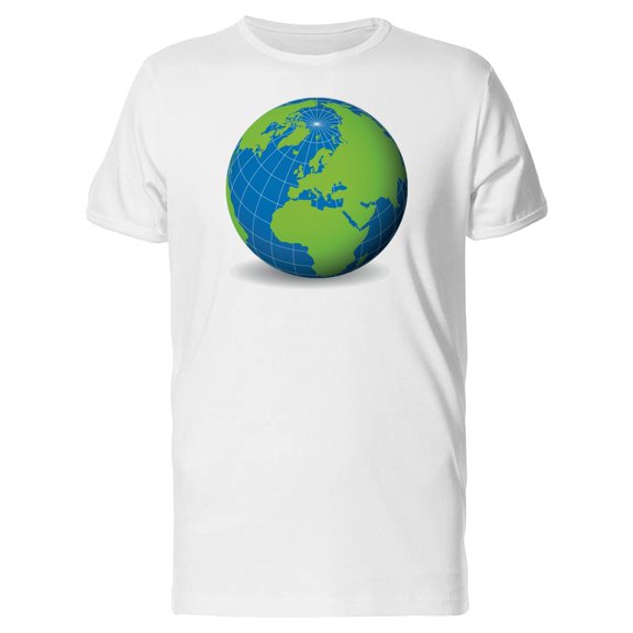 Earth Globe With Green World Map T-Shirt Men -Image by Shutterstock, Male Medium